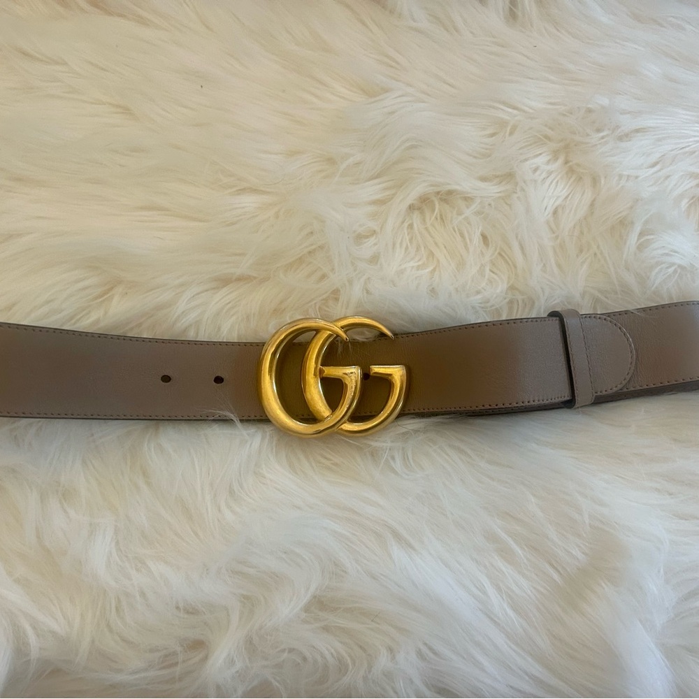 *TODAY ONLY* Gucci GG Marmont Wide Belt in Dusty Pink